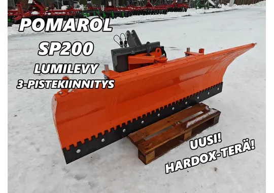 Pomarol SP200 lumilevy / Hydraulinen, 3-piste kiinnike, hardox terä