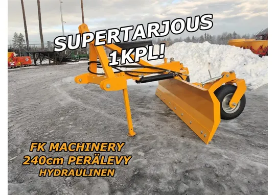 FK Machinery 240cm perälevy / Hydraulinen - Hardox terä ja tukipyörät