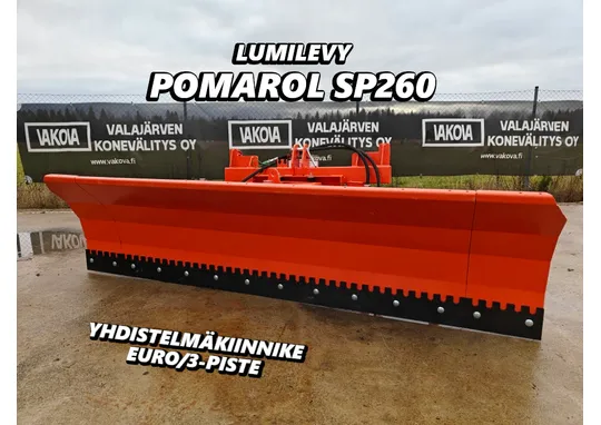 Pomarol SP260 lumilevy hydraulinen / Hardox terä - Euro + 3-piste-kiinnitys