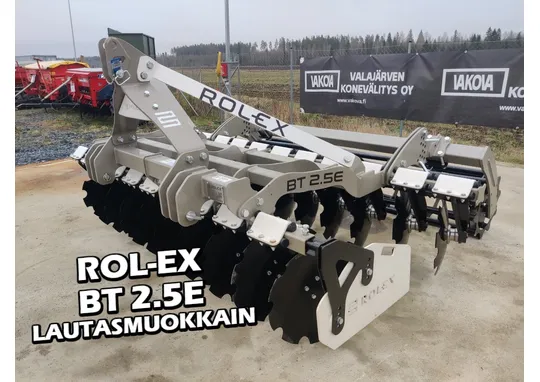 Rol-Ex BT 2.5E - 250cm lautasmuokkain / Mekaanisella putkipakkerilla