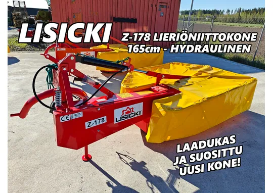 Lisicki 165cm lieriöniittokone / Hydraulinen - Z178 - Uusi niittokone!