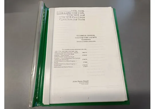 John Dreere 1450 ja 1550 malleihin / Leikkuupuimuri tekninen manuaali