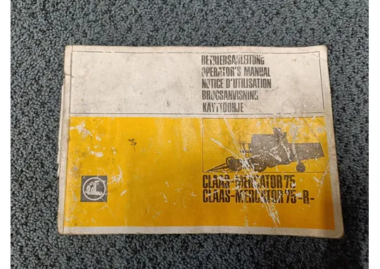 Claas Mercator 75 ja 75-R puimureiden / Käyttöohjekirja
