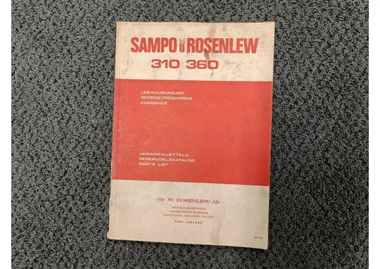 Sampo Rosenlew 310 ja 360 / Varaosaluettelo leikkuupuimuriin
