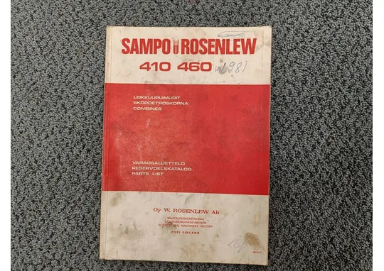 Sampo Rosenlew 410 ja 460 / Varaosaluettelo leikkuupuimuriin