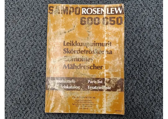 Sampo Rosenlew 600 ja 650 / Varaosaluettelo leikkuupuimuriin