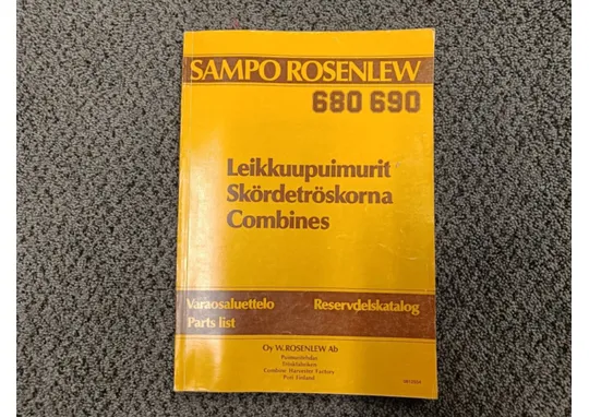 Sampo Rosenlew 680 ja 690 / Varaosaluettelo leikkuupuimuriin