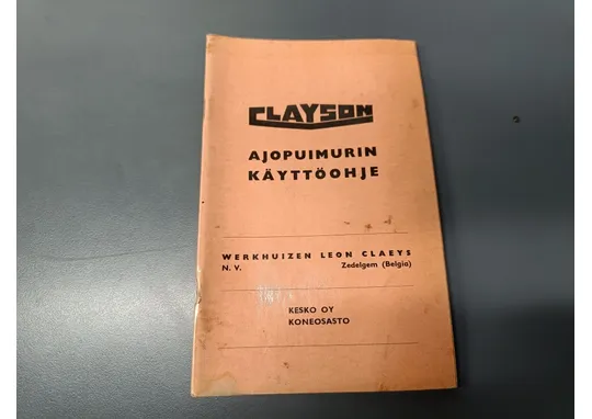 Clayson M89 / leikkuupuimurin käyttöohjekirja