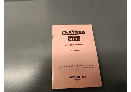 Clayson M135 / leikkuupuimurin käyttöohjekirja