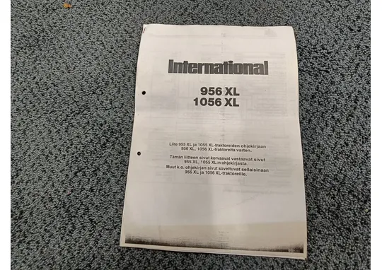 International 956 XL, 1056 XL / ohjekirjan lisäosa