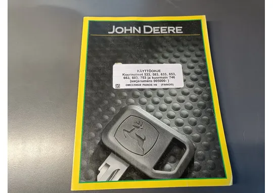 John Deere 533, 583, 633, 653, 663, 683, 753 / ja kuormain 746 käyttöohje
