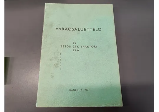Zetor 25, 25K, 25A varaosaluettelo /
