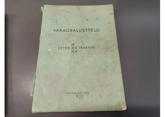 Zetor 25, 25K, 25A varaosaluettelo /