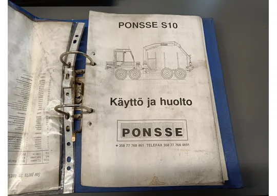 Ponsse S10 metsätraktorin / Käyttö ja huolto, kansioitu