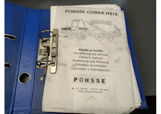 Ponsse Cobra HS10 harvesterin / Käyttö ja huolto