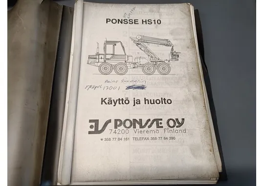 Ponsse HS10 harvesterin / Käyttö ja huolto
