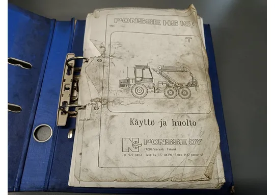 Ponsse HS15e T harvesterin / Käyttö ja huolto (kansio)