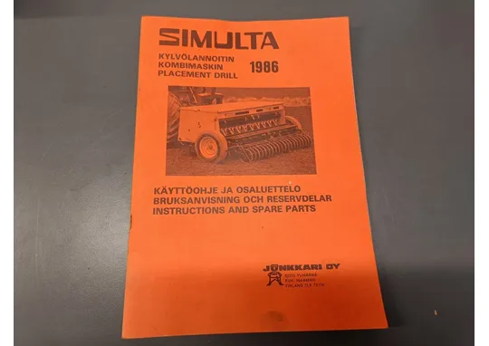 Simulta kylvölannoittimen 1986 / Käyttöohje ja osaluettelo