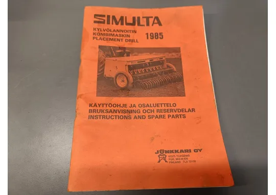 Simulta kylvölannoittimen 1985 / Käyttöohje ja osaluettelo