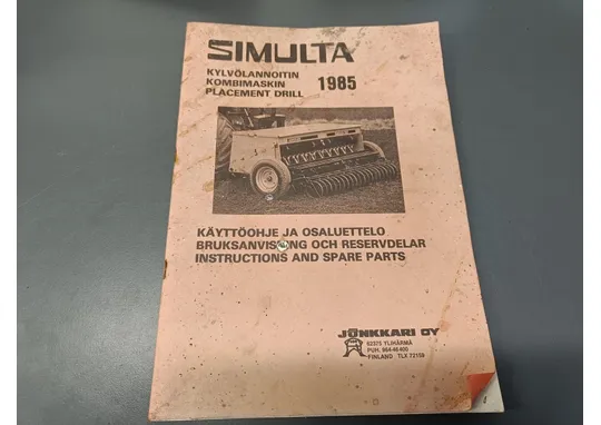 Simulta kylvölannoittimen 1985 / Käyttöohje ja osaluettelo
