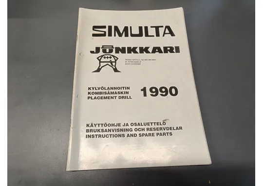 Simulta kylvölannoittimen 1990 / Käyttöohje ja osaluettelo