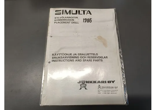 Simulta kylvölannoittimen 1986 / Käyttöohje ja osaluettelo