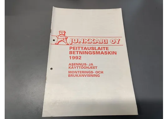 Simulta Junkkari peittauslaite 1992 / Asennus- ja käyttöohjeet
