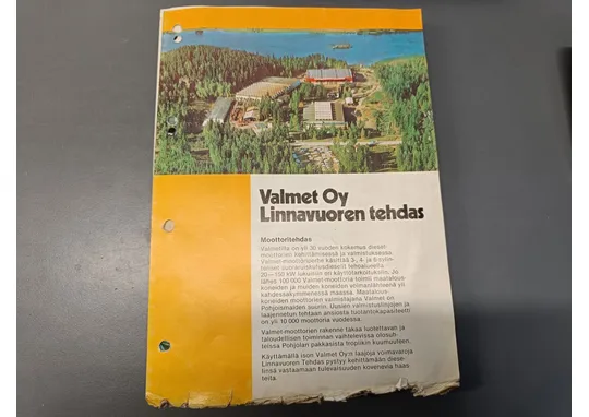 Valmet Oy Linnanvuoren tehdas -esite /