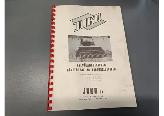 Juko kylvölannoittimen 2,0m; 2,5m ja 3,0m / Käyttöohje ja varaosaluettelo