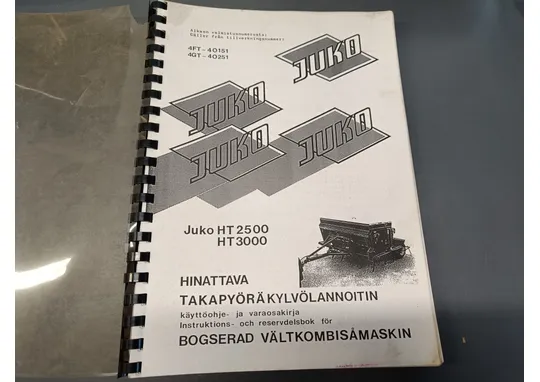 Juko takapyöräkylvölannoittimen / Käyttöohje ja varaosakirja