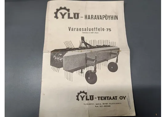 Ylö haravapöyhin / Varaosaluettelo
