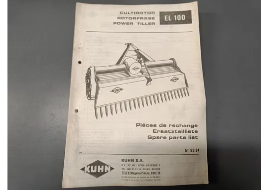 Kuhn EL 100 / Maanmuokkauskoneen varaosaluettelo