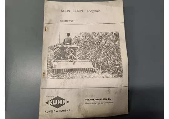 Kuhn EL60N tehojyrsin / Maanmuokkauskoneen ohjekirja