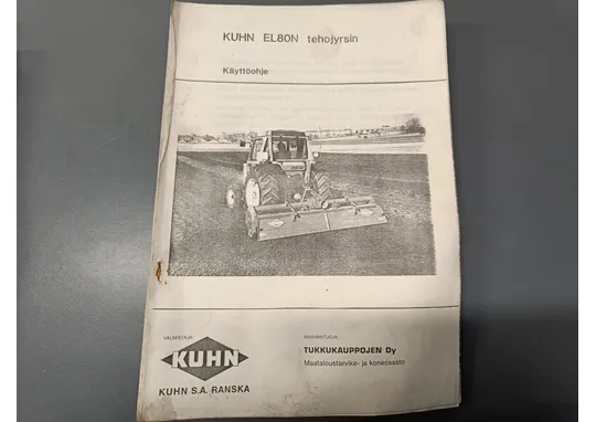 Kuhn EL80N tehojyrsin / Maanmuokkauskoneen ohjekirja