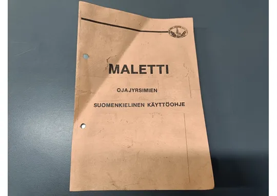 Maletti ojajyrsimien / Ohjekirja