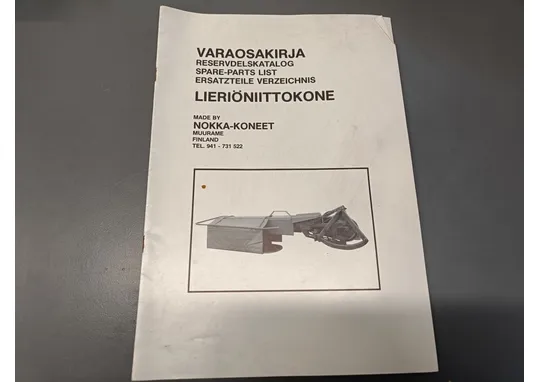 Nokka-koneet lieriöniittokoneen / Varaosakirja