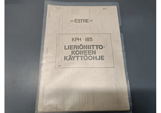 Estre lieriöniittokoneen 885 / Käyttöohje