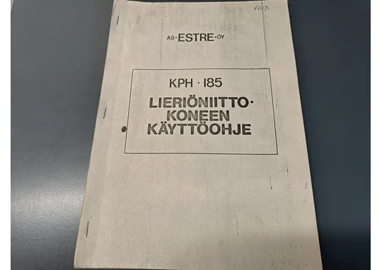 Estre lieriöniittokoneen 1013 / Käyttöohje