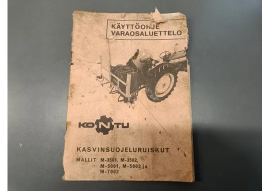 Kontu kasvisuojeluruiskut / Käyttöohje ja varaosaluettelo