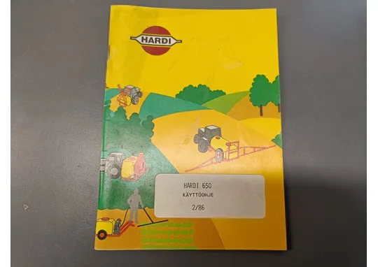 Hardi 650 2/86 / Kasvinsuojeluruiskun käyttöohjekirja