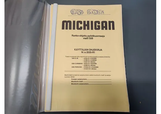 Michigan runko-ohjattu pyöräkuormaajan / malli 55B käyttäjän ohjekirja