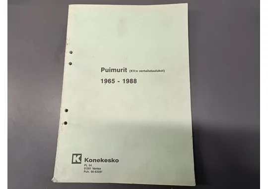 Koneviestin vertailutaulukot puimureista / Vuosilta 1965-1988, Konekesko