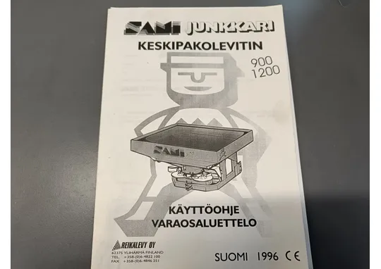 Junkkari keskipakolevitin 900 ja 1200, 1996 / Käyttöohje ja varaosaluettelo