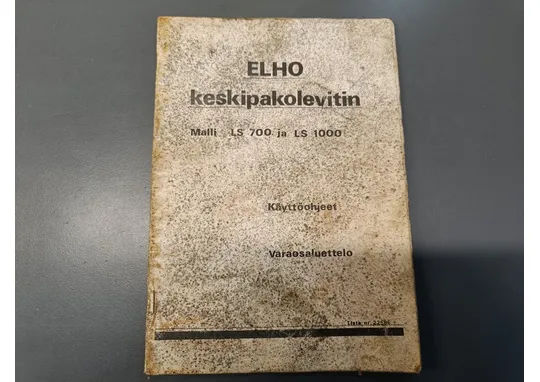 Elho keskipakolevitin LS 700 ja LS 1000 / Käyttöohje ja varaosaluettelo