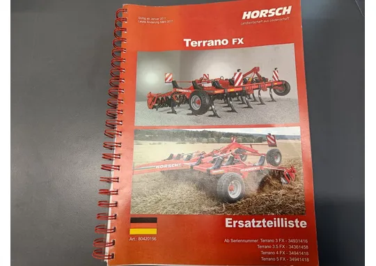Horsch Terrano FX (saksankielinen) / Vraosaluettelo