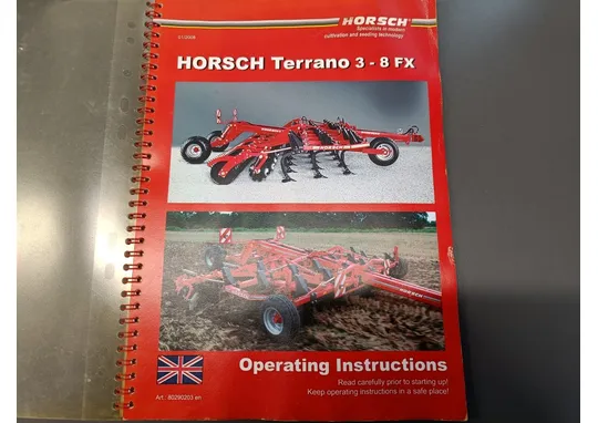 Horsch Terrano 3-8 FX (englanninkielinen) / Käyttöohjeet