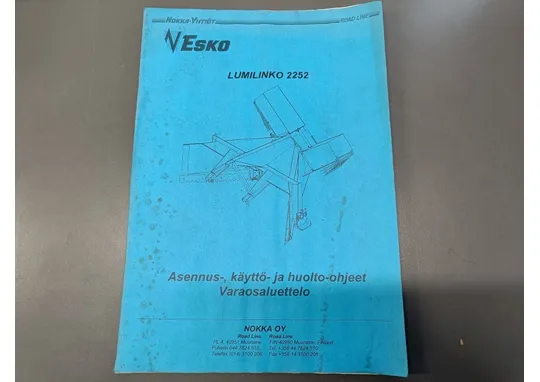 Esko lumilinko 2252 varaosaluettelo / Asennus-, käyttö- ja huolto-ohjeet