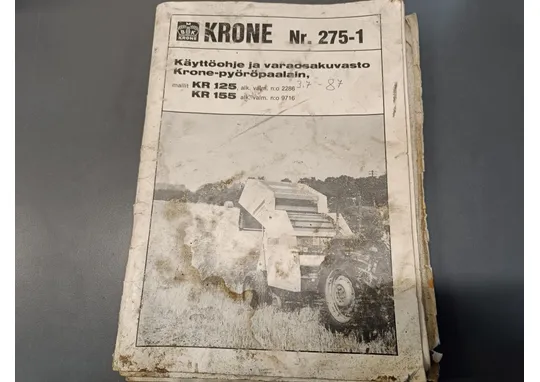 Krone Nr 275-1 / Käyttöohje ja varaosakuvasto