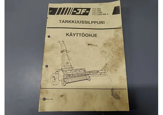 JF FCT 850 / 900 / 1100 / 1100 MK II / Tarkkuussilppuri käyttöohje