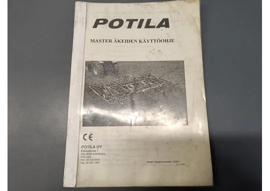 Potila Master, sarjanumerosta 12001 (2001) / Äkeiden käyttöohje